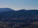 見晴台からの眺め・・・富士山と丹沢最高峰の蛭ヶ岳（左端）