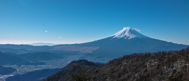 三ッ峠山荘から眺める富士山