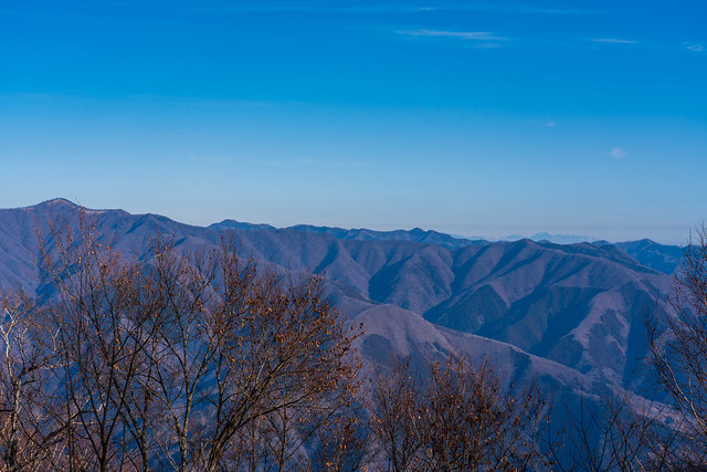 鷹ノ巣山～六ッ石山と背後の長沢背稜