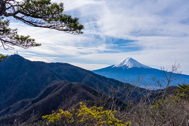 三ッ峠山と富士山＠清八山