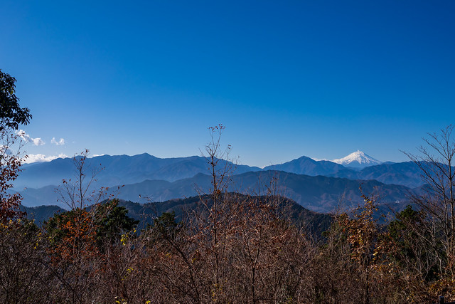 富士山と丹沢の山々＠高尾山 山頂展望台