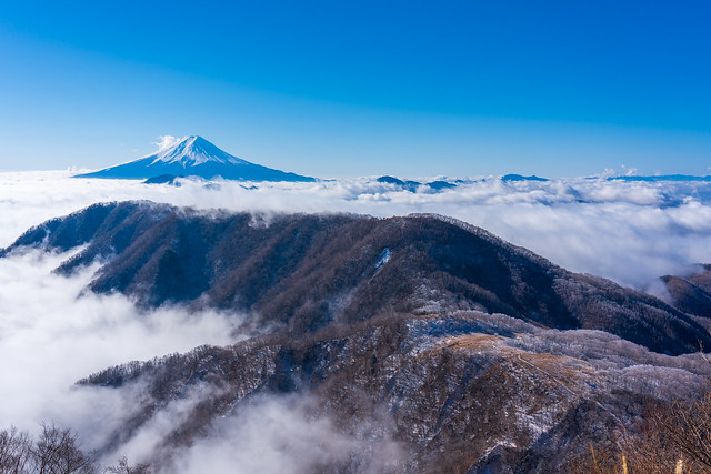 大蔵高丸・ハマイバ丸そして雲海より高々と富士山