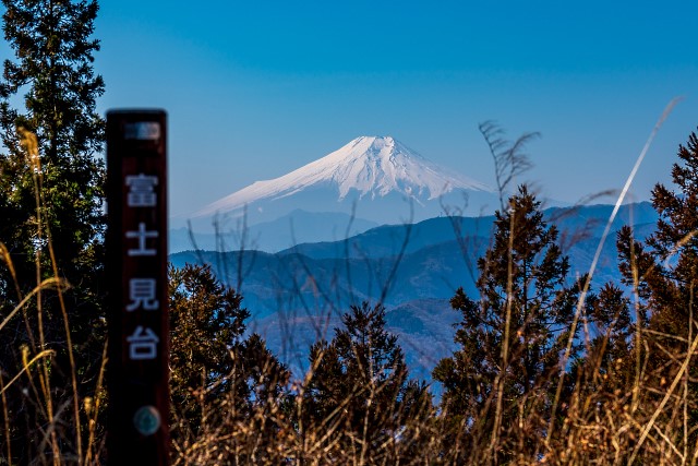 富士見台から仰ぐ富士山・・・綺麗に霞んでる