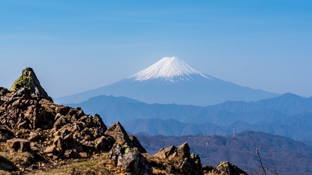 富士山を展望＠大菩薩・神部岩