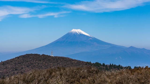 小達磨山への途中で振り返り富士山を展望