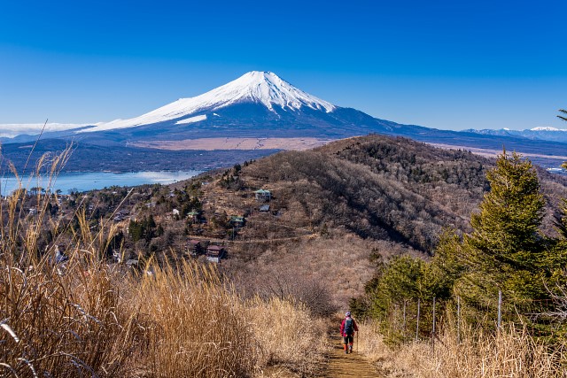 富士を眺めながら大平山へ向かう＠平尾山直下