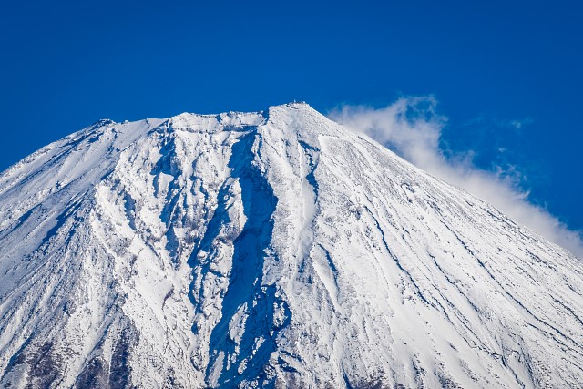 富士山の山頂と大沢崩れ＠長者ヶ岳